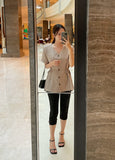 Karey Linen Strap Short Sleeve Blouse Jacket