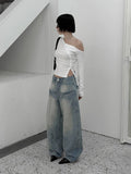 Curved Snap One-Shoulder Tee