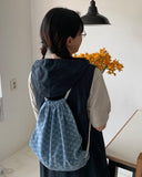 Tsukota ribbon denim backpack