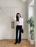 Want brushed black bootcut pants