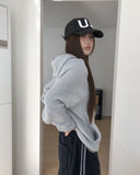 Noni High Neck Color Matching Brushed Knit Hood T-Shirt