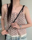 Fmandy Button Lace Sleeveless Blouse