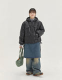 [BAONHAUS] Linmove Glossy Pocket Ribbon Hood Padding Jumper