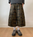 [unisex] Steel Camo Cargo Banding Bermuda Pants