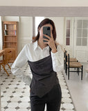 Sharing Stripe Color Matching Top Shirt