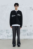 SCRIPT TYPE ROUND NECK CARDIGAN