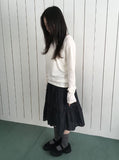 Zikan Check Shirring Midi Skirt