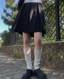 Rocker Midi Nylon Pleated Skirt