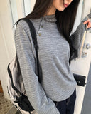 Dante Unbalanced Warmer Striped Hooded T-Shirt