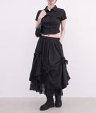 Lovely Lace Ribbon Balloon Layered Skirt