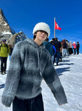 Pallete snow mohair hoodie