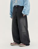 [BAONHAUS] Biltzko cut washed black denim pants