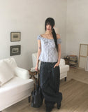 Rumble Stripe Button Sleeveless Blouse