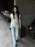 Long halter strap layered top