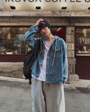 Fran Track Hooded Denim Shirt