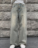 Mata Washing Denim Wide Pants