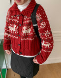 Runyu Nordic Deer Knit Cardigan