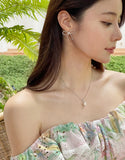 Ronjei Cubic Ribbon Earrings (Silver92.5)
