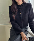 Demit Dumble Fluffy Crop Cardigan Jacket