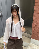 Bucker Gauze Linen Hood Long Sleeve Shirt