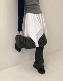 Arun Unbalanced Flare Layered Skirt