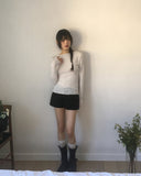 Pute Dot Soft Wave Layered Long Sleeve T-Shirt