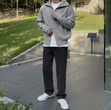 Leon high-neck zip-up cardigan