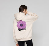 White Purple Daisy Flower Smile Hoodie