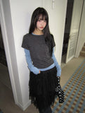 Cel Color Matching Layered Long Sleeve T-Shirt