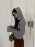 Sibyu Button Fleece Brushed Hoodie