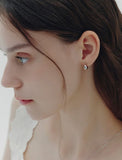 H Edition Silver Off-Drop Hoop Earrings