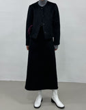 [Muffler set] Cien mohair no-collar short jacket