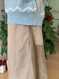 Anati corduroy color matching wide pants