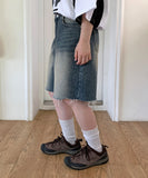 Kayachi Damage Washing Bermuda Denim Pants