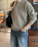 Levon Basic Henley Neck Knit