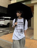 Flowing Lettering Printing Short Sleeve T-shirt