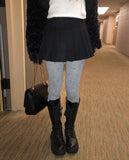 Tny pleats wool short skirt