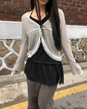 Teden Lace Linen Button Cardigan