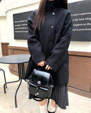 Moochi Balmacaan Over Wool Midi Coat