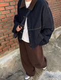 Hoyden color matching collar stitch denim jacket