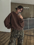 Belina pigment semi-crop hoodie