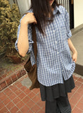 [BAONHAUS] Keinin Seersucker Check Short Sleeve Shirt