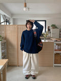 [unisex] Toemi banding string fleece brushed carpender wide pants