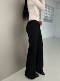 Slim fit low semi-boot pants