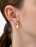 Champagne Moon Dew Drop Silver Falling Earrings