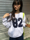 Rashi U-neck One Off-Shoulder Printing Sweatshirt