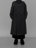 High-neck adjust double long coat