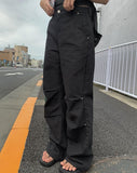 Libe Black Pintuck Wide Pants
