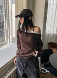 [U-BASIC] Autumn Daily Boat Neck Loose Long Sleeve