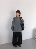 [Unisex] Hyusi Check Over Long Sleeve Shirt
